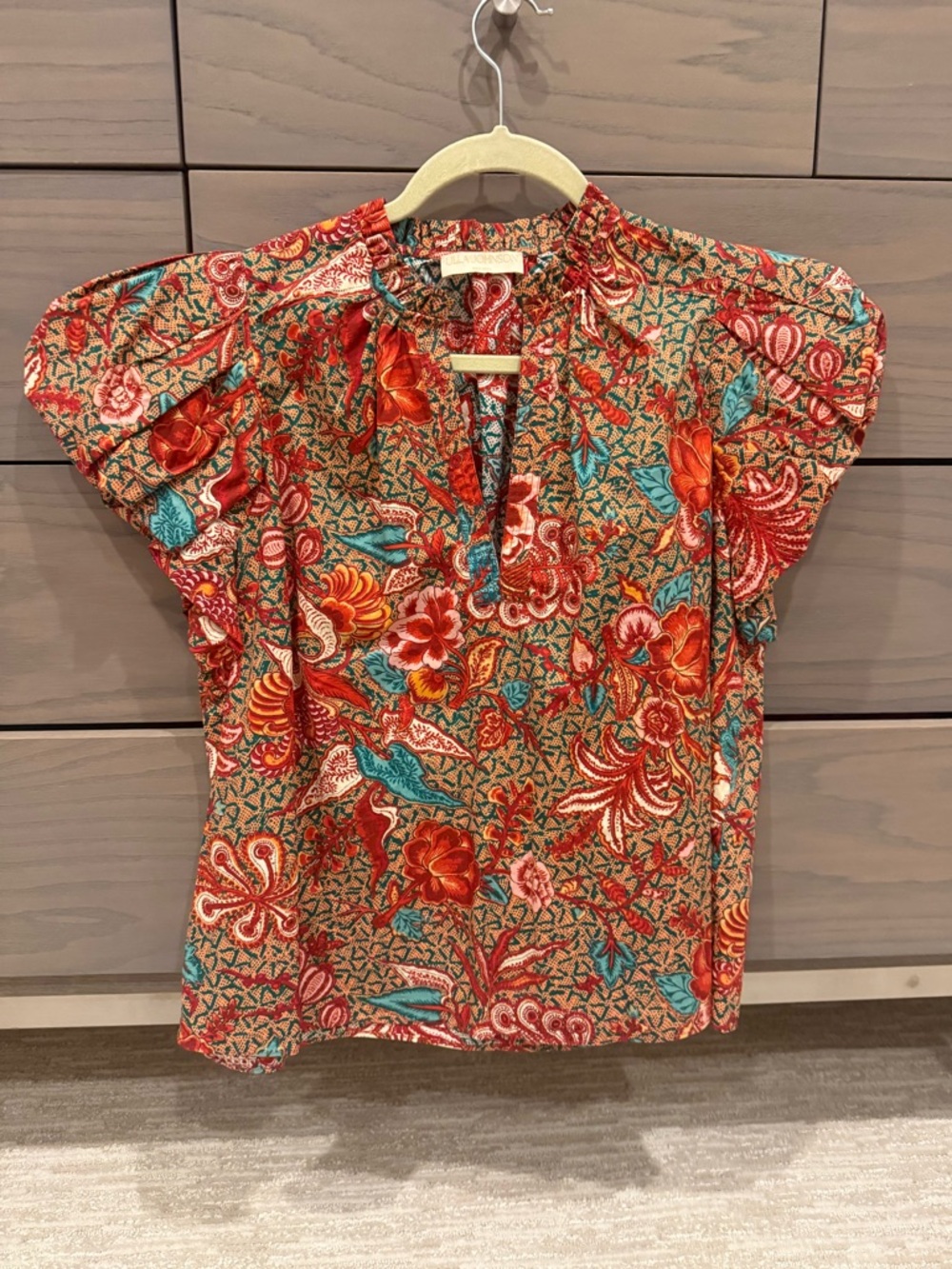 Ulla Johnson Evelyn Floral Print Cotton Top Blouse Sz Small